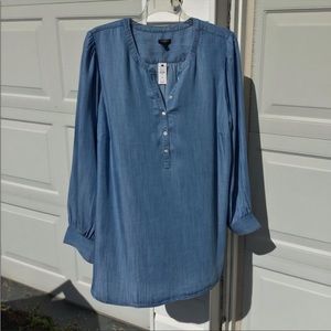 NWT Talbots Cute Blue Denim Look Tencel Tunic